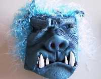 Alerta de consumo - Máscara de verraco azul con el pelo azul y blanco
