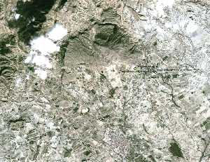 Situación de la Cueva Negra y el Santuario Romano de Fortuna